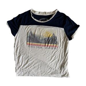 Aero Color Block Crop Pikes Peak Colorado Top With Mountain Graphic